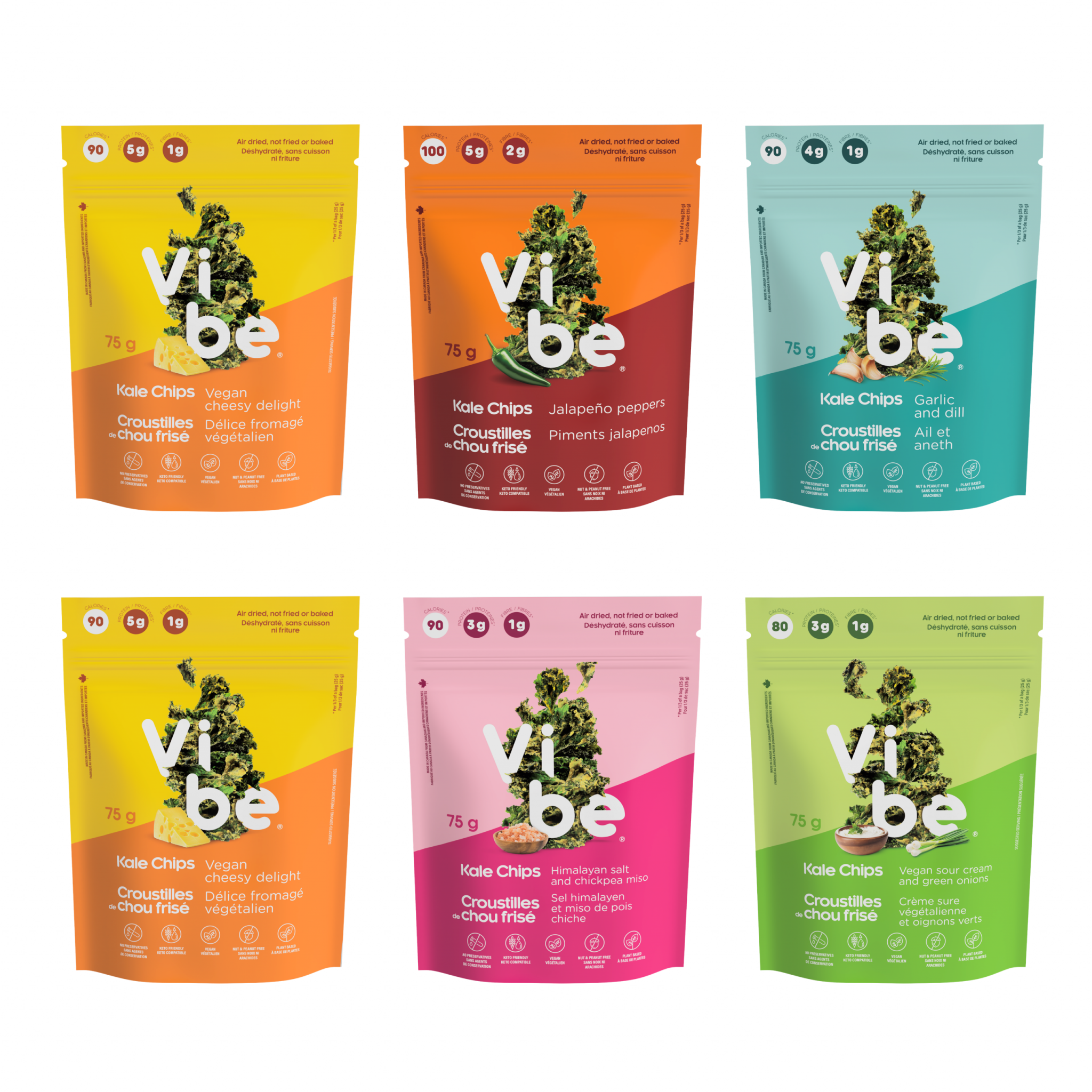Chips de kale assorties – magasin – boutique – Vibe Foods